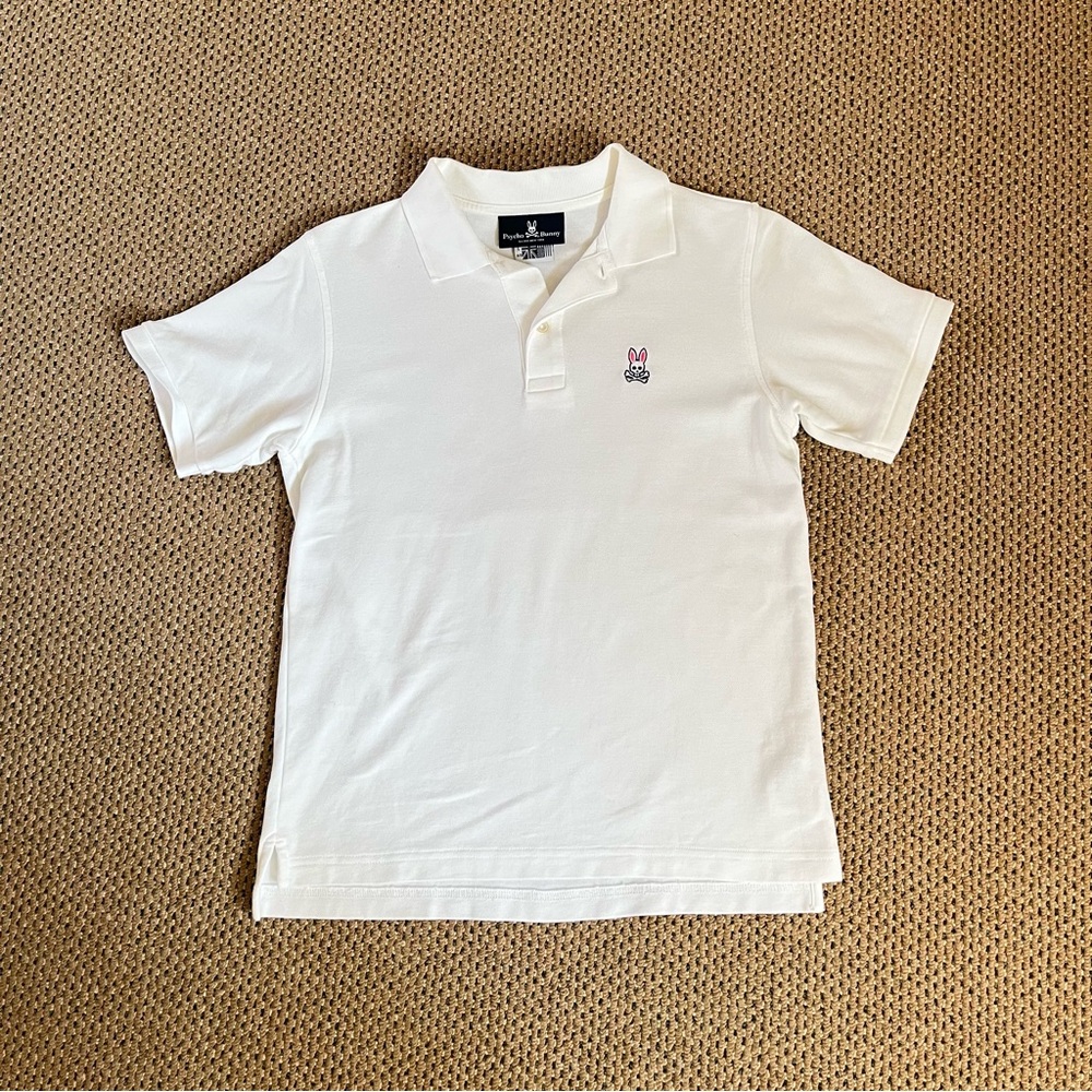 Psycho Bunny Kids White Polo Size Large